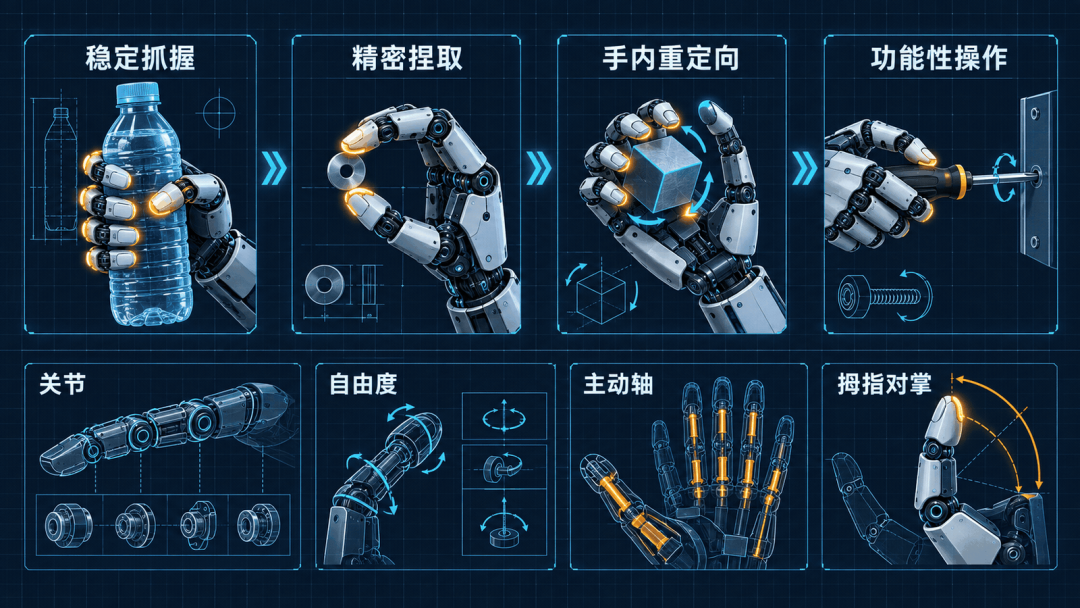 从稳定抓握到功能性操作的灵巧能力层级
