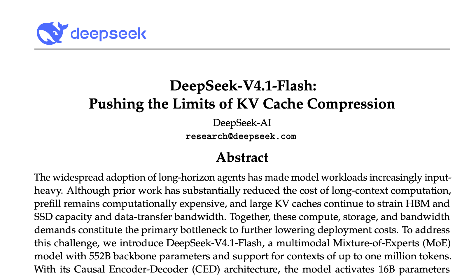 刚刚，DeepSeek新模型上线，长文本缓存硬盘占用暴降88%！