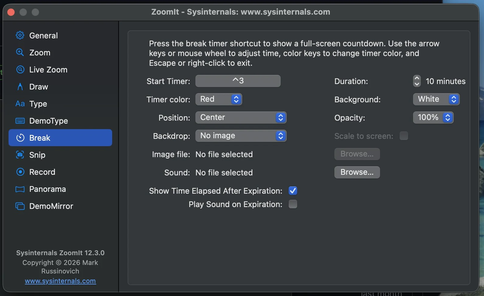 微软 Azure CTO 惊叹 AI 能力:30 分钟跨平台移植基础功能、2 天实现约 90% 功能 ZoomIt break timer settings on macOS