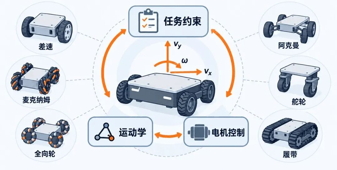 移动机器人底盘类型、运动学和电机控制总览